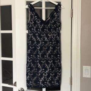 Navy lace cocktail dress